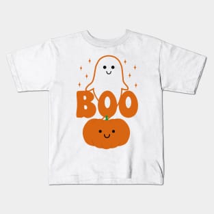 Halloween Kawaii Ghost and Pumpkin Kids T-Shirt